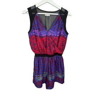 Anthropologie Shorts Women Medium Romper Boho Sleeveless Summer Casual Red Blue
